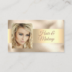 Elegant Hair & Makeup Salon, DIY Name Gold/Gold Business Card