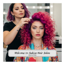 Elegant Hair Salon Custom Name Poster