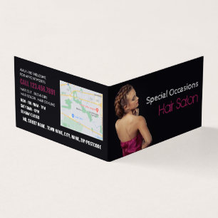 Elegant Hair Style, Hair Stylist, Salon Loyalty Business Card