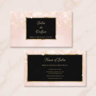 Elegant Hair Stylist Blush Gold Business Card