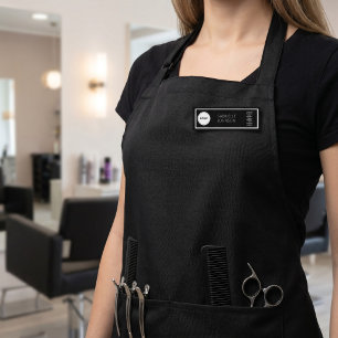 Elegant Hair Stylist Logo Salon Staff Name Tag