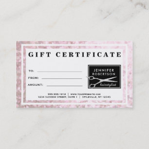 Elegant Hairstylist Gift Certificate