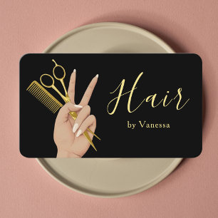 Elegant Hairstylist Hairdresser Luxury Hair Salon Business Card
