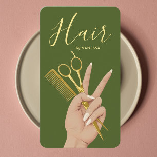 Elegant Hairstylist Hairdresser Stylish Hair Salon Business Card