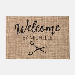 Elegant Hairstylist Salon Name Doormat