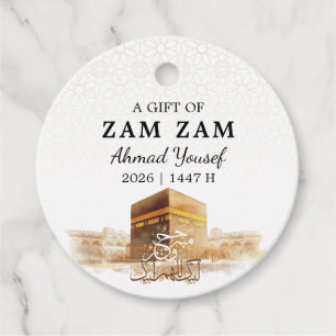 Elegant HAJJ MABRUR Zam Zam water Favour Tags