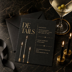 Elegant Halloween Cocktail Details insert card