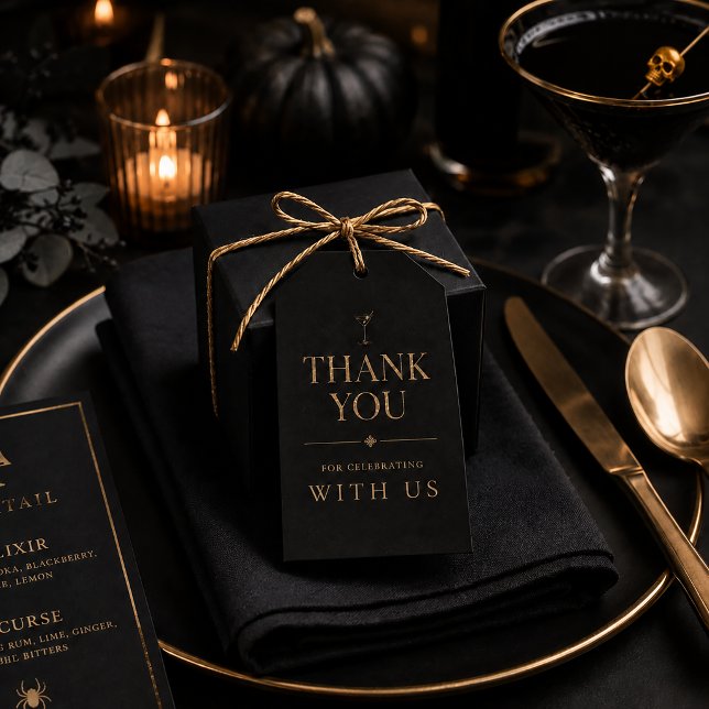 Elegant Halloween Cocktail Party Gift Tags (Creator Uploaded)
