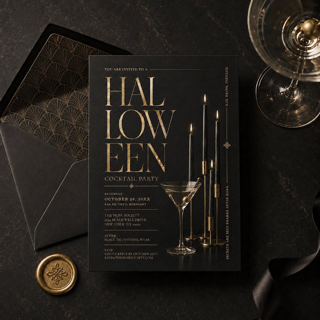 Elegant Halloween Cocktail Party Invitation (Creator Uploaded)
