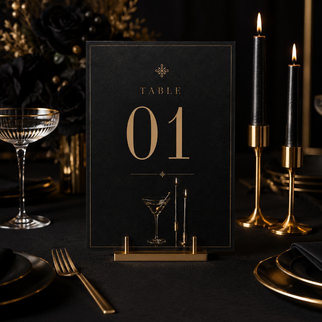 Elegant Halloween Cocktail Party Table Number (Creator Uploaded)