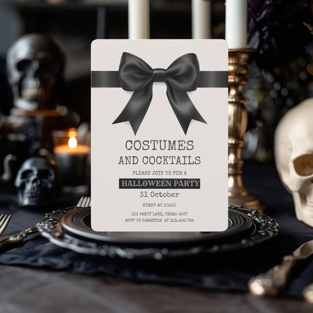 Elegant Halloween Costume and Cocktail Party Holiday Card (Creator Uploaded)