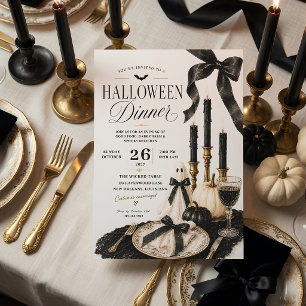 Elegant Halloween Dinner Party  Luxury Holiday Card