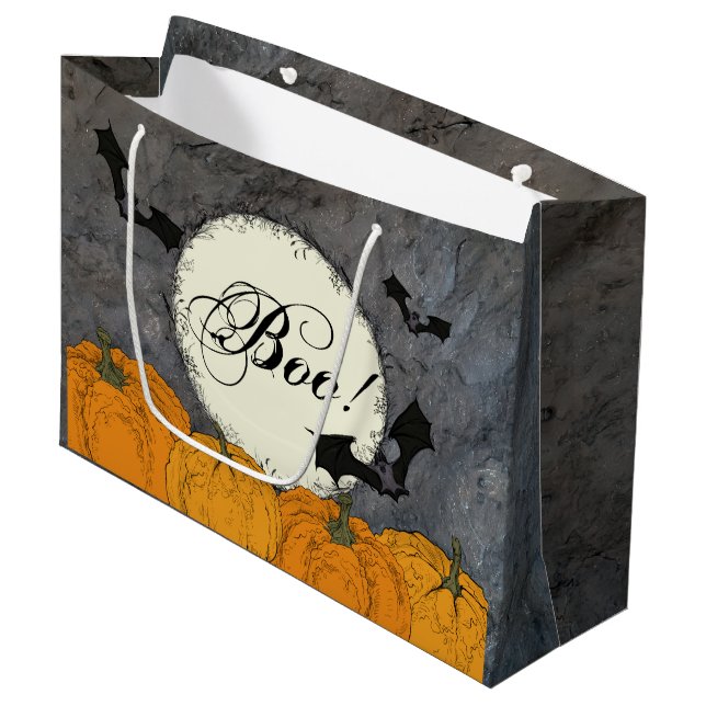 Elegant Halloween Large Gift Bag (Front Angled)