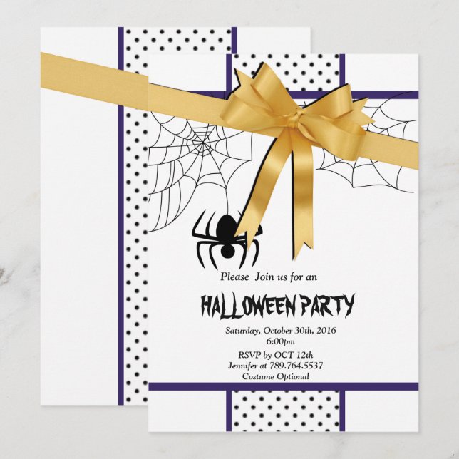 elegant  Halloween party Invitation (Front/Back)