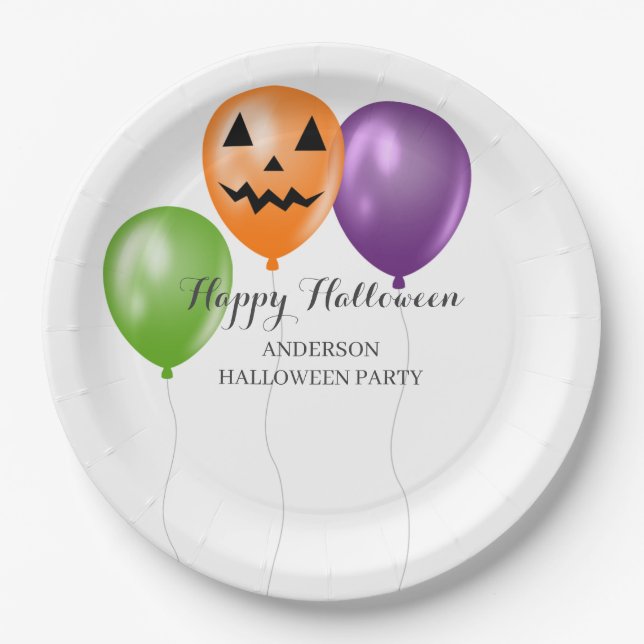 Elegant Halloween Party  Paper Plate (Front)
