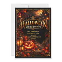 Elegant Halloween Pumpkin Party Invitation