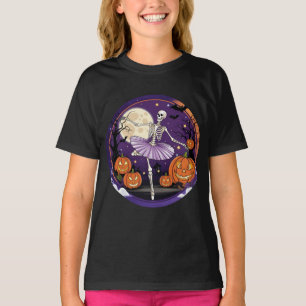 Elegant Halloween Skeleton Ballet Dancer T-Shirt