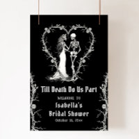 Elegant Halloween Skeleton Bridal Shower Welcome