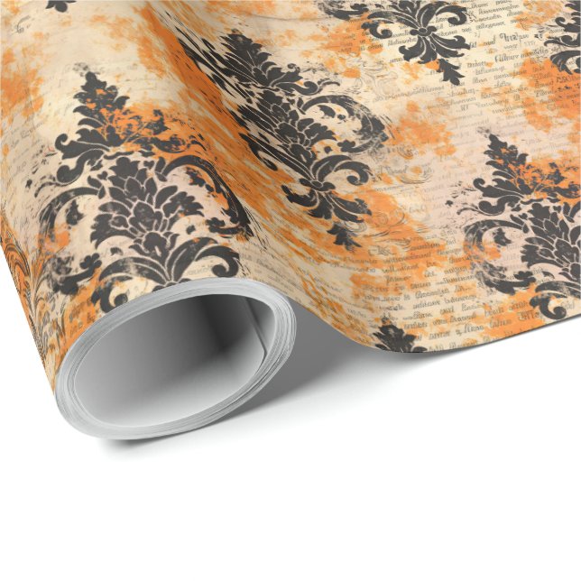 Elegant Halloween Toile  Wrapping Paper (Roll Corner)