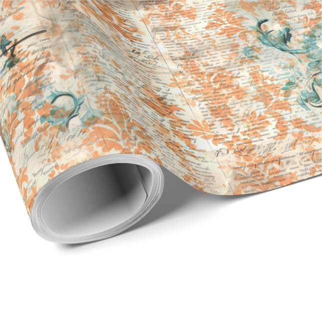 Elegant Halloween Toile  Wrapping Paper (Roll Corner)