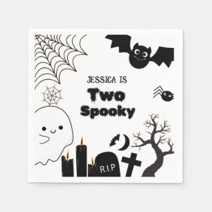 Elegant Halloween two spooky second Birthday party Napkin