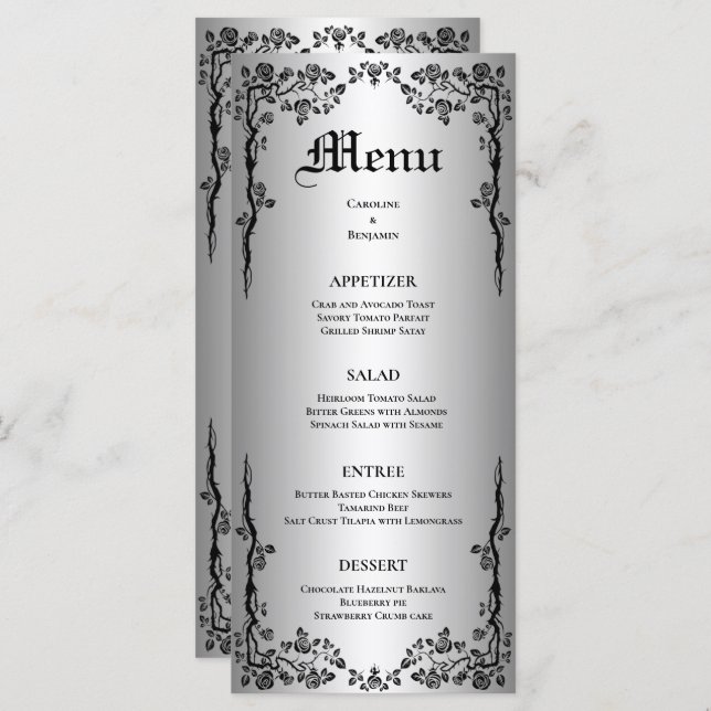 Elegant Halloween Wedding Menu (Front/Back)