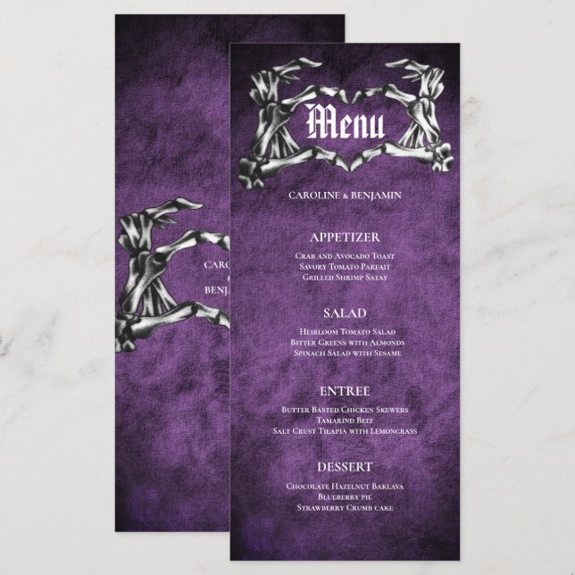 Elegant Halloween Wedding Menu (Front/Back)