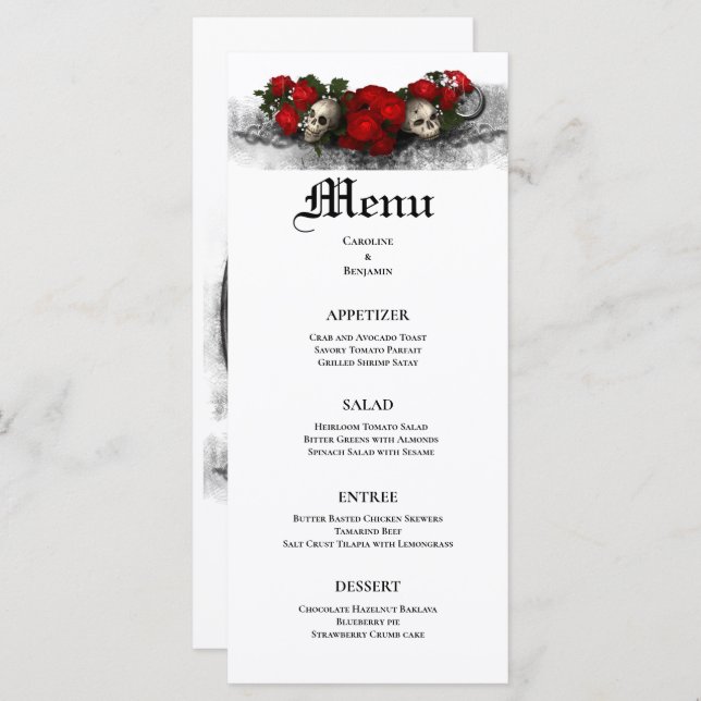 Elegant Halloween Wedding Menu (Front/Back)