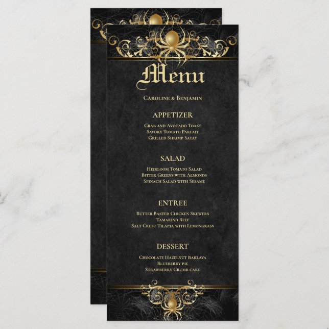Elegant Halloween Wedding Menu (Front/Back)