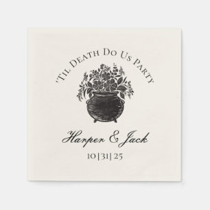 Elegant Halloween Wedding Personalised Napkins