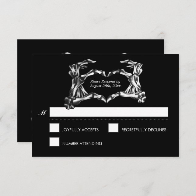 Elegant Halloween Wedding RSVP Card (Front/Back)