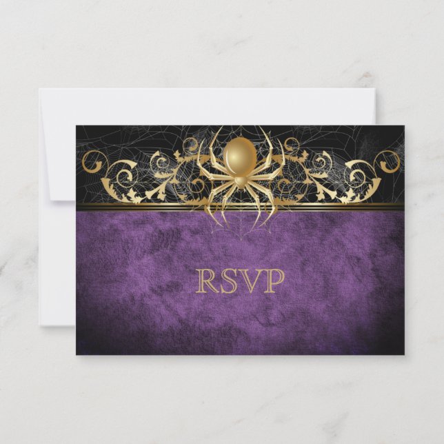 Elegant Halloween Wedding RSVP Card (Back)