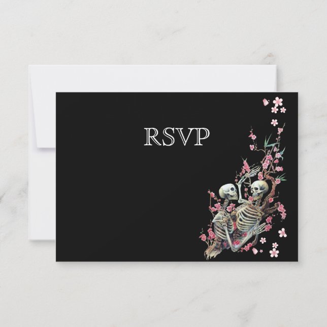 Elegant Halloween Wedding RSVP Card (Back)
