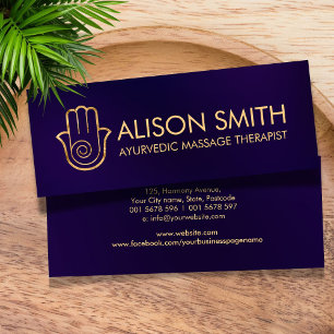 Elegant Hamsa Hand Energy Spiral  Mini Business Card