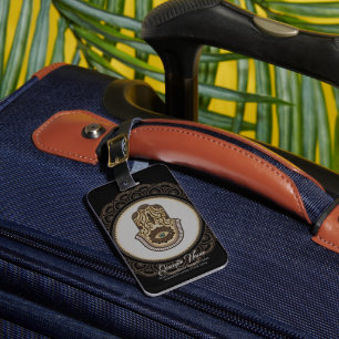 Elegant hamsa hand luggage tag