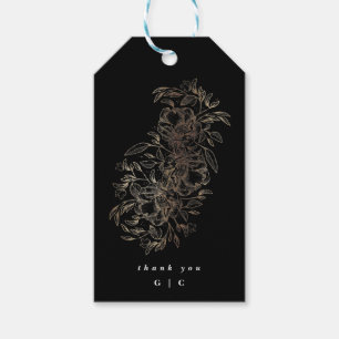 Elegant Hand Drawn Botanical Monogram Wedding Gift Tags