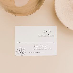 Elegant Hand Drawn Botanical RSVP Card