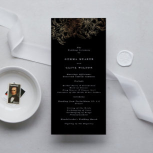 Elegant Hand Drawn Botanical Wedding Ceremony Programme