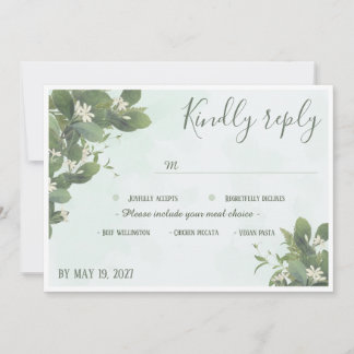 Elegant Hand-Drawn Botanical Wedding RSVP card