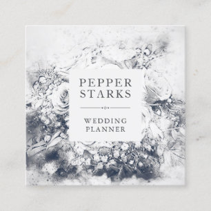 Elegant Hand-drawn Floral Bouquet   Business Card