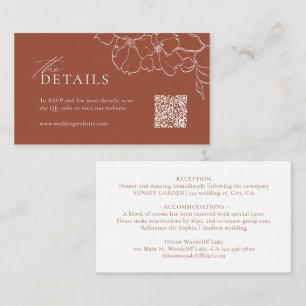 Elegant hand drawn floral terracotta details place card