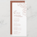 Elegant hand drawn floral terracotta wedding menu<br><div class="desc">Elegant delicate hand drawn flower illustration and modern script typography details, in terra cotta and white colour, simple and romantic. Great floral wedding menus for modern rustic wedding, country garden wedding, and simple boho wedding in fall and winter. Fully customisable with any colours to match your wedding theme. See all...</div>