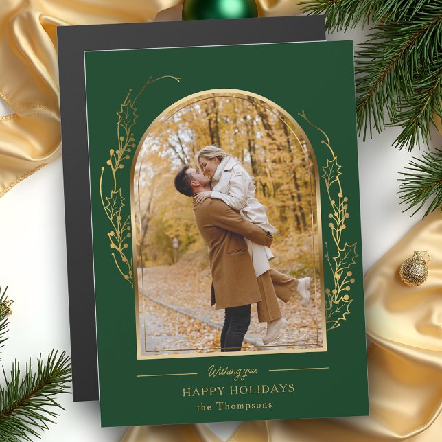 Elegant Hand Drawn Gold Holly Arch Photo (Creator Uploaded)