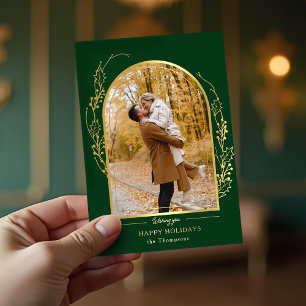 Elegant Hand Drawn Gold Holly Arch Photo