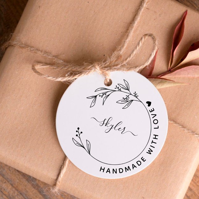  Elegant Hand-drawn Handmade with Love Custom Name Rubber Stamp (Creator Uploaded)
