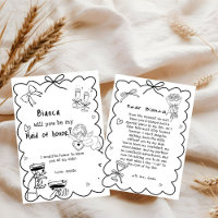 Elegant Hand Drawn Maid of honour Proposal Card