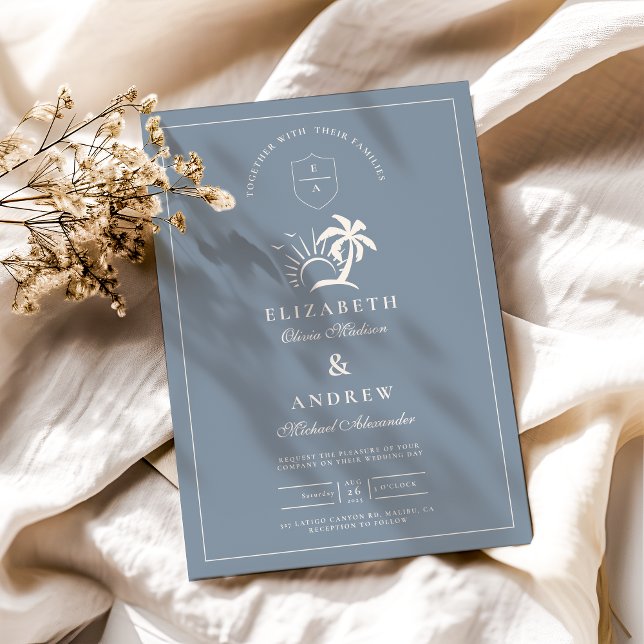 Elegant Hand Drawn Palm Tree Wedding Invitation (Creator Uploaded)
