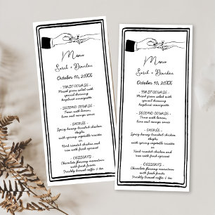 Elegant Hand Drawn Retro Black Wedding Menu