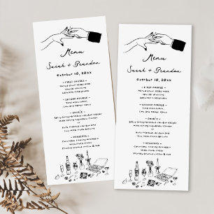 Elegant Hand Drawn Retro Wedding Menu