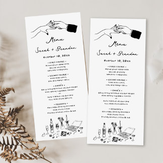 Elegant Hand Drawn Retro Wedding Menu